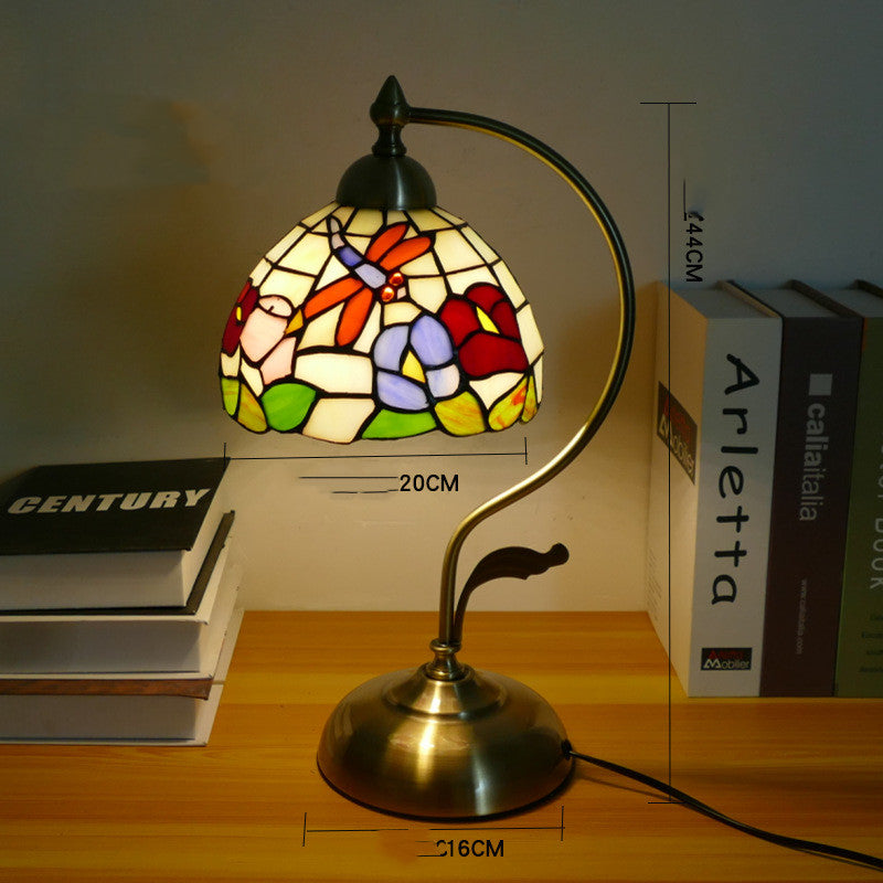 Veilleuse tiffany chambre Lampe de bureau Retro en verre | TRENDMAKERMODE™ 