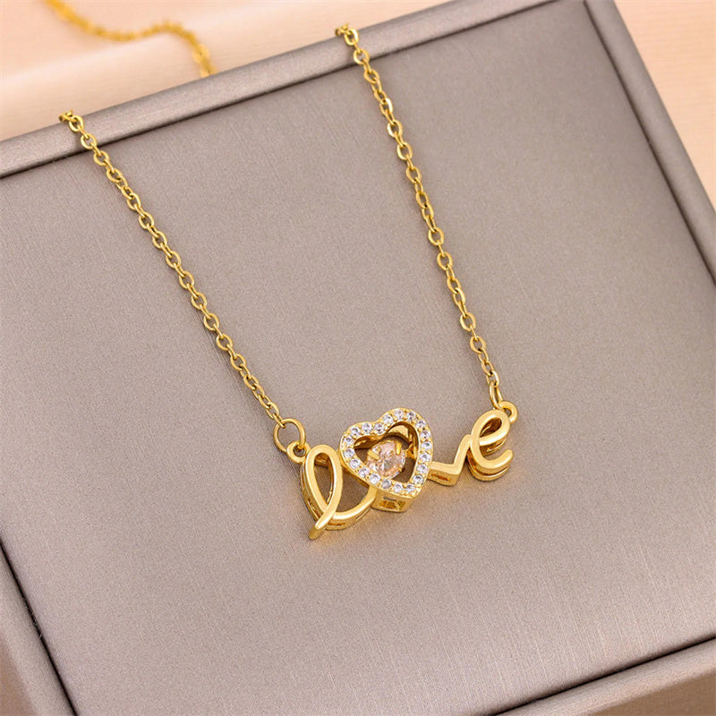 Collier nom "Love Smart" Valentine Day en acier de titane | Bijoux | TRENDMAKERMODE™ 