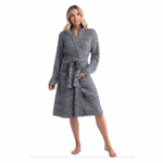 38" Marshmallow Wrap Robe- Heather Black - Vignette | TRENDMAKERMODE™ 