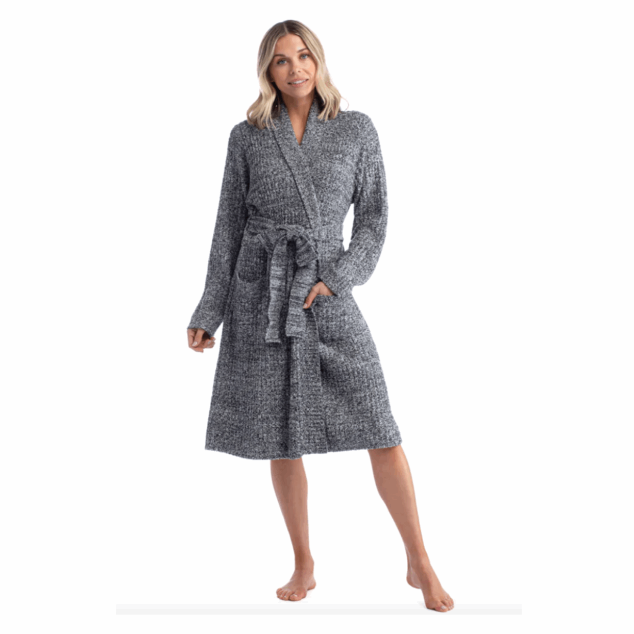 38" Marshmallow Wrap Robe- Heather Black | Clothing-Lounge-Pajamas | Best Seller | SOFTIES