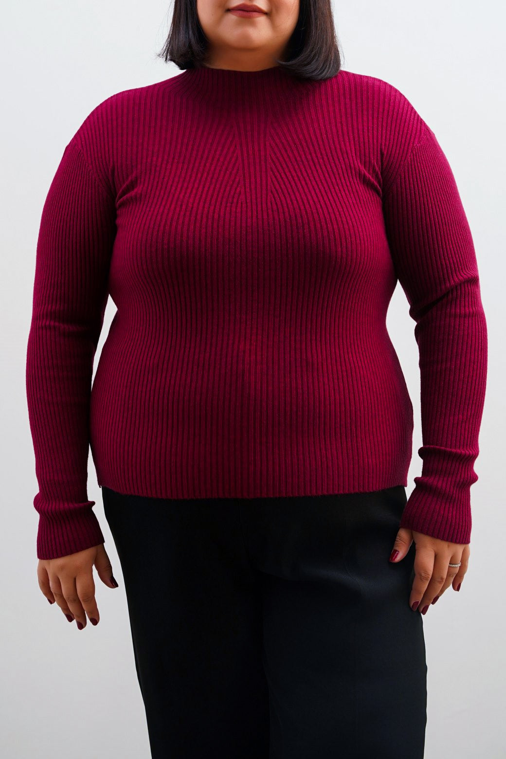 CURVE RIBBED BODYCON SWEATER | SWEATERS | 23-Oct-2024, 298-Codes, _truebody_text, collection-fall-winter-24, collection-sweaters-cardigans, collection-true-body, collection-woman-apparel-new-in, collection-woman-fall-winter-24, collection-woman-sweaters-cardigans, FW-24, SWEATERS & CARDIGANS, WOMAN | LAMA