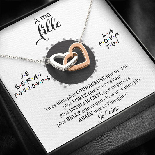 Cadeau pour ma Fille - Tu es courageuse - Collier d'Amour Finition Or et Or Gris | TRENDMAKERMODE™ 