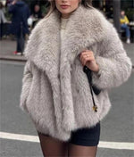 Artificial Fur Mink like Coat Winter Coat Socialite Top - Vignette | TRENDMAKERMODE™ 