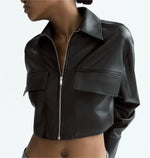 Winter Wome Clothing All Match Faux Leather Short Jacket - Vignette | TRENDMAKERMODE™ 