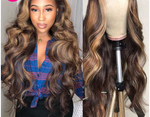 Real Human Hair Hood Bleaching And Dyeing Gradient Color Wavy Curly Hair - Vignette | TRENDMAKERMODE™ 