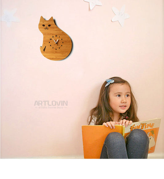 Cat cartoon clocks Europe kids room decoration | Cat pet | sekhmetstore