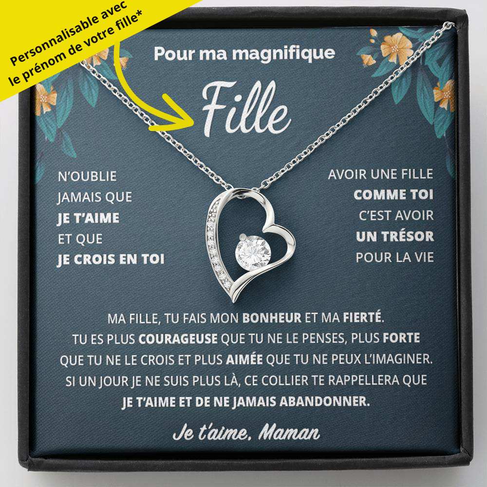 Cadeau de Maman pour sa Fille - Coffret Collier Coeur Eternel - Tu es courageuse | Jewelry | C30025TG, C30025TR, lx-C30025, PB23-WOOD, PT-781, TNM-1, USER-66066 | ShineOn Fulfillment