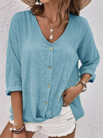 Danielle™ | Casual blouse met knoopjes - Vignette | TRENDMAKERMODE™ 