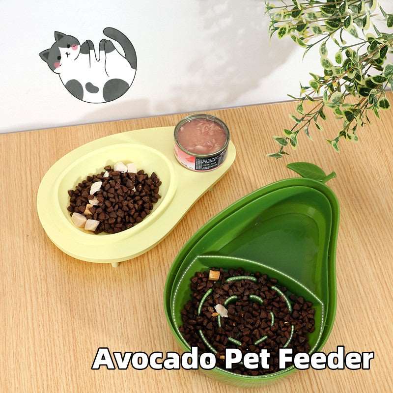 Avocado Pet Dog Cat Automatic Feeder Bowl For Dogs Drinking Water 690ml Bottle Kitten Bowls Slow Food Feeding Container Supplies | sekhmetstore