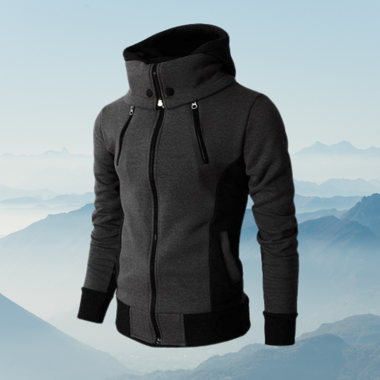 Boris™ | Warm fleecejack met Capuchon en windkraag | Snow hoodie/jacket men | Modehaus MEYER