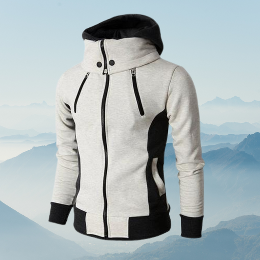 Boris™ | Warm fleecejack met Capuchon en windkraag | Snow hoodie/jacket men | Modehaus MEYER