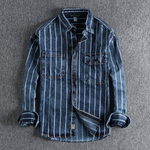 John™ | Gestreept Denim Overhemd - Vignette | TRENDMAKERMODE™ 