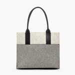 Petite Jaunt Tote - Granite & Heather White, Black Leather - Vignette | TRENDMAKERMODE™ 