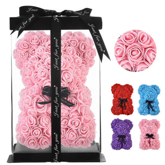 Valentine's Day Gift Rose Bear Eternal Flower Rose Teddy Bear PE Foam Bear 25cm Valentines Day | Fashion Addicts
