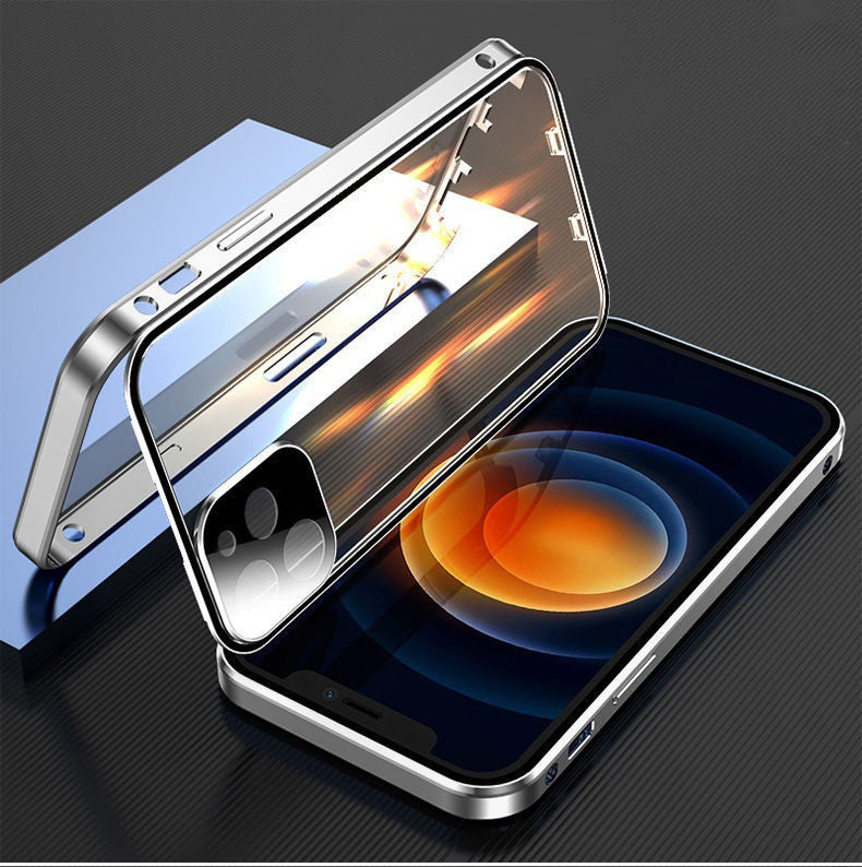 Metal Frame Snap Double-sided Glass Phone Case | 11, 11 PRO, 11 PRO MAX, 12, 12 MINI, 12 PRO, 12 PRO MAX, 7, 7 PLUS, 8, 8 PLUS, black, bright black, cases iphone, gold, iphone 11 case, iphone x/xs case, iphone xr case, iphone xs case, pink, red, rose gold, SE, X, XS, XS MAX | sekhmetstore