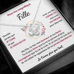 Cadeau pour ma Fille - Tu es courageuse - Collier Noeud d'Amour Finition Or Blanc - Vignette | TRENDMAKERMODE™ 