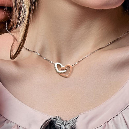 Cadeau Personnalisé de Marraine pour Filleule - Coffret Collier Coeurs Entrelacés - Je t'aime fort