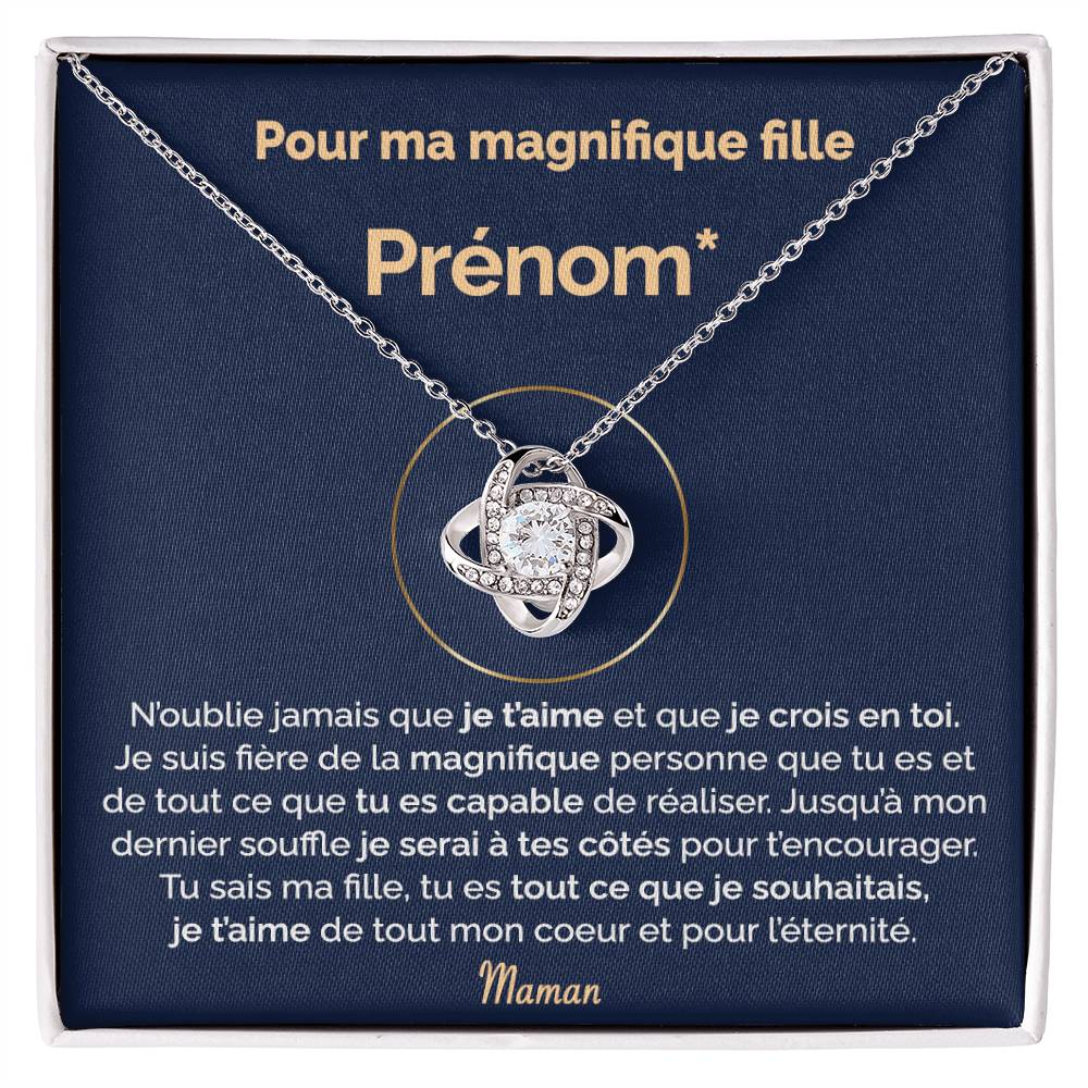 Cadeau Personnalisé de Maman pour sa Fille - Tu es magnifique - Collier Noeud d'Amour | Jewelry | C30011TG, C30011TR, PB23-WOOD, PT-4377, TNM-1, USER-66066 | ShineOn Fulfillment